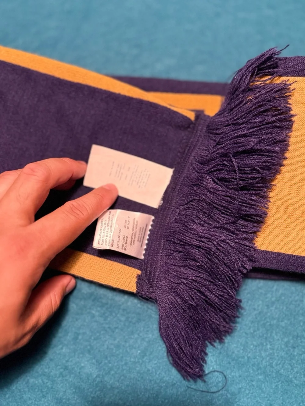Puma Purple and Gold Soccer Scarf with Bold Text